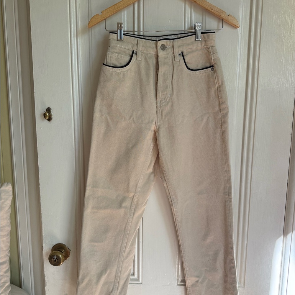 Reformation Cynthia High-Rise Jeans with Black Trim